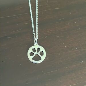 Sterling Silver Loved Ones Paw Print Necklace, New